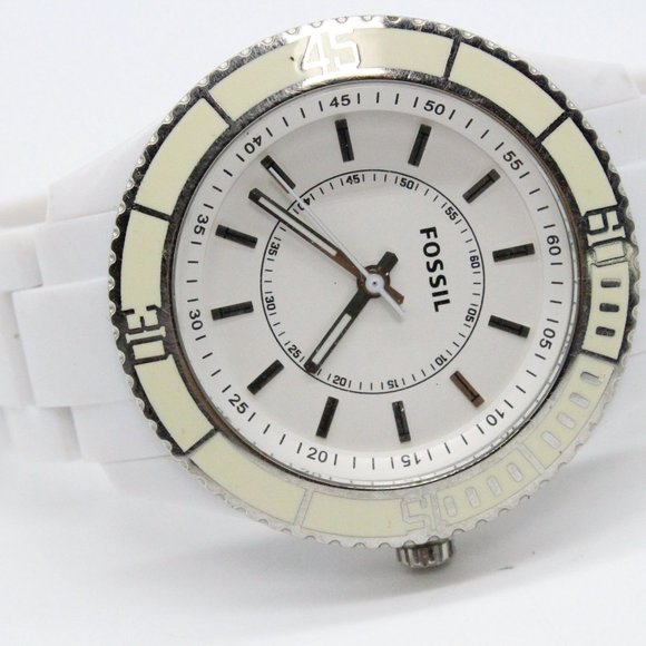 Fossil Watch Unisex Lightweight "Stella" ES-2442 White Resin Analog Quartz - Picture 6 of 8